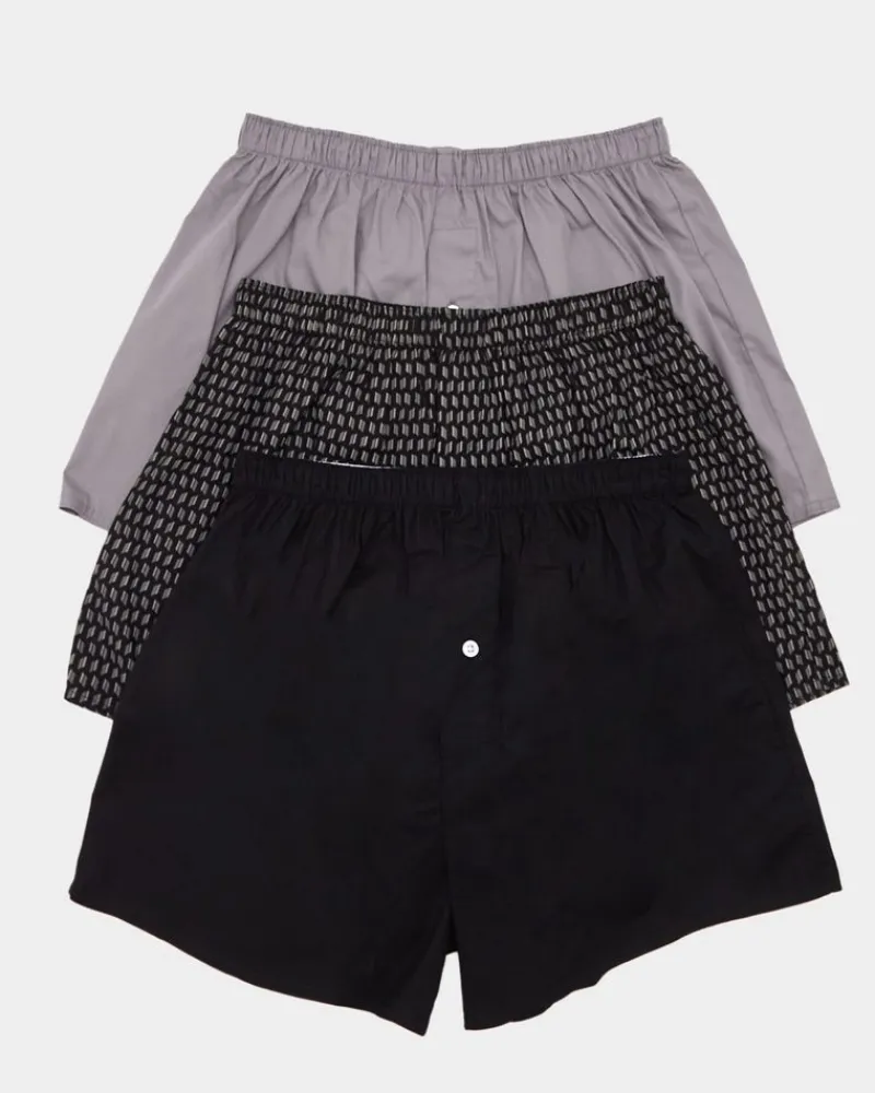 New Dunnes Stores Woven Boxers - Pack Of 3